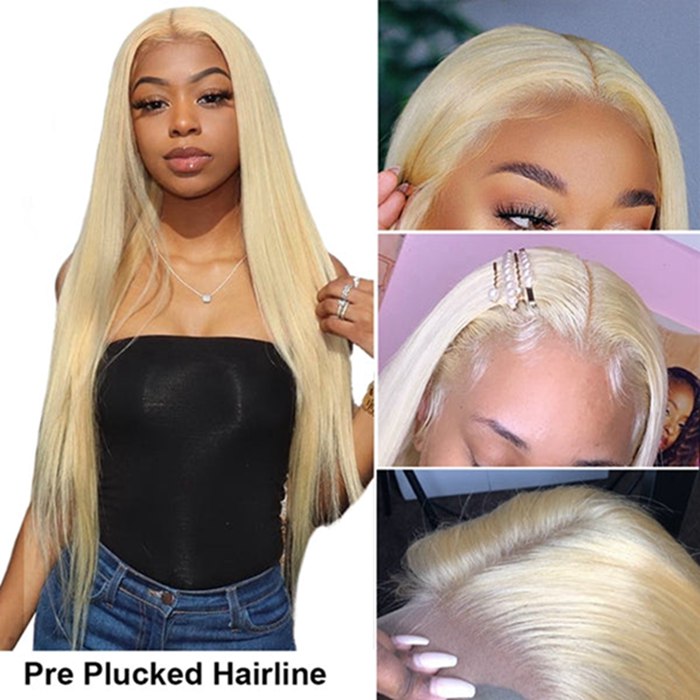 13x4 Transparent HD Lace Front 613 Straight Human Hair Wigs